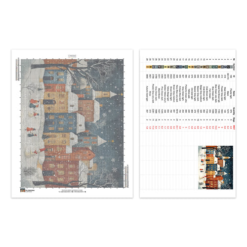 Kerstmis in het Sneeuwachtige Dorp - Diamond Painting - X-Large