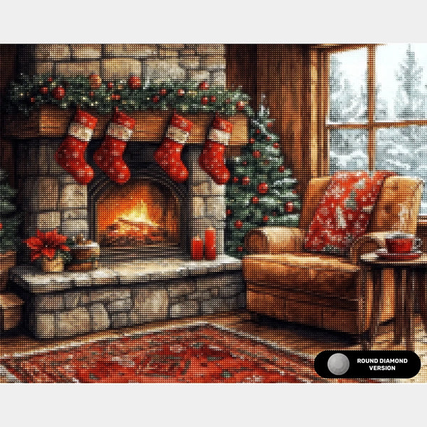 Calore della Vigilia di Natale - Pittura con diamanti - Grande