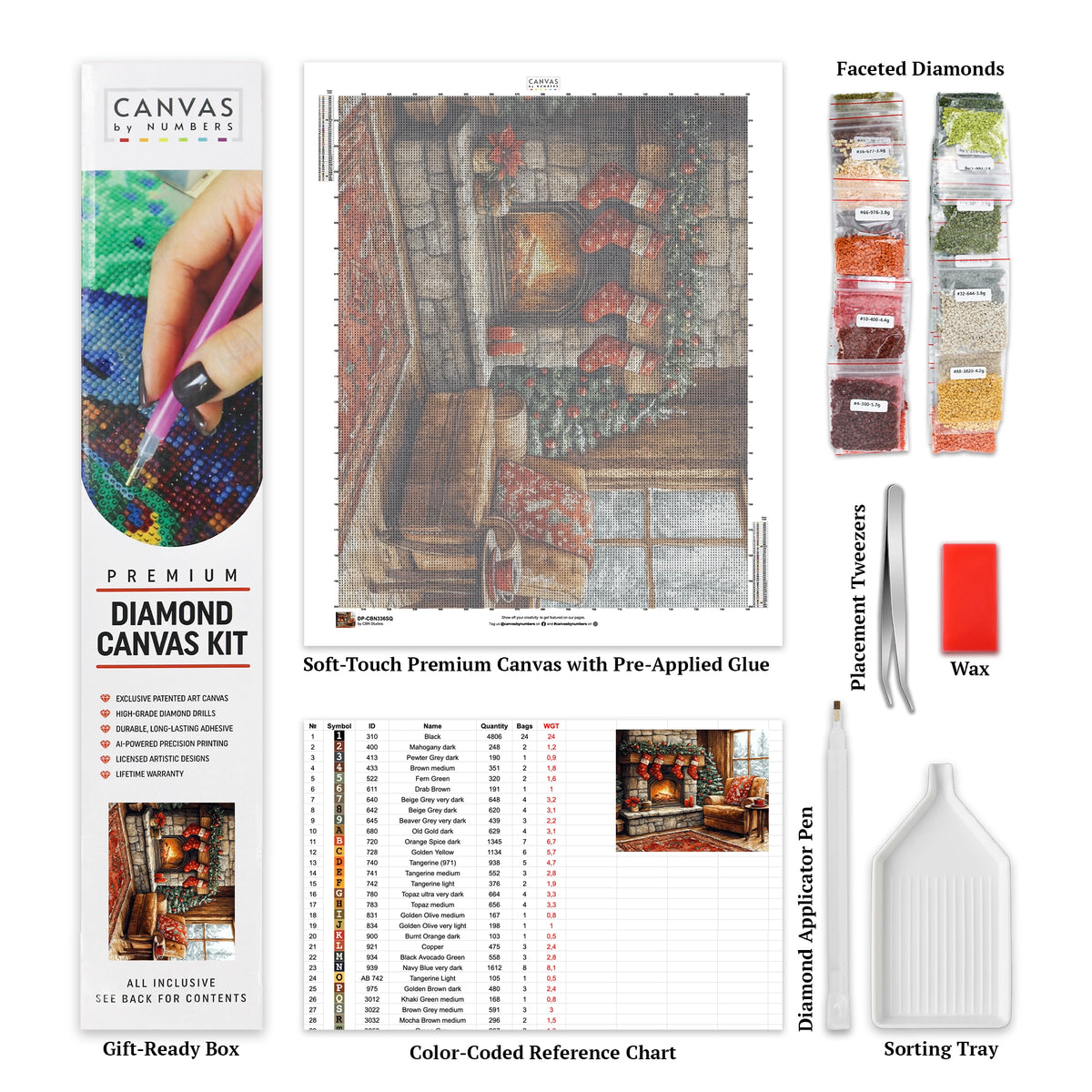 Calore della Vigilia di Natale - Pittura con diamanti - Grande