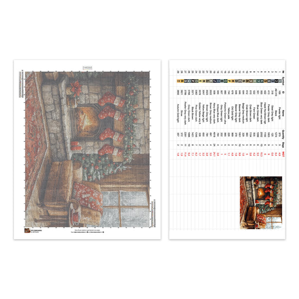 Calore della Vigilia di Natale - Pittura con diamanti - Grande