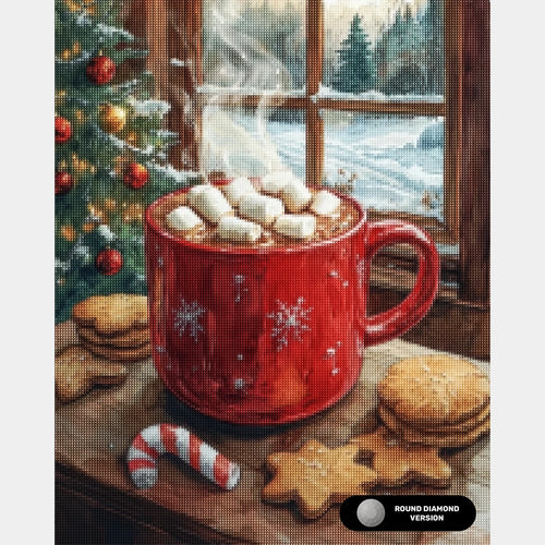 Tazza Felice e Marshmallow - Diamond Painting - Grande