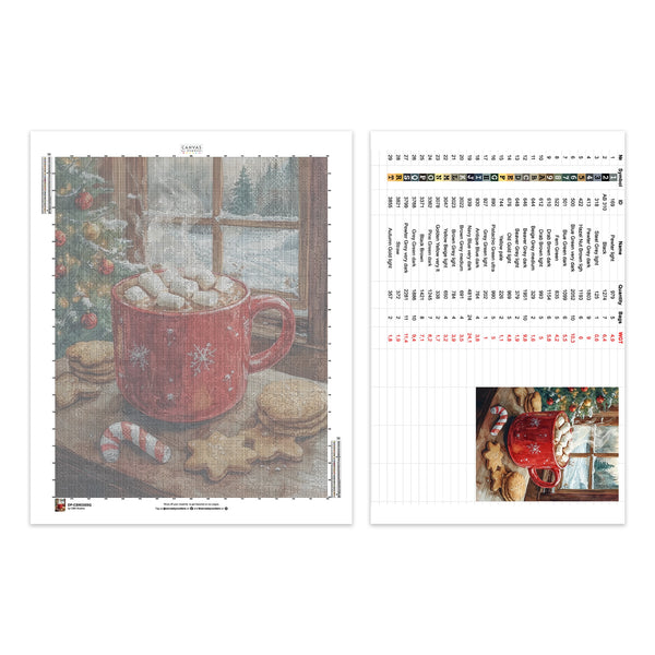 Taza Feliz y Malvaviscos - Pintura de Diamante - Grande