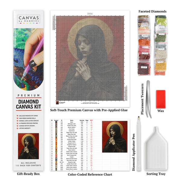 Tålmodighet som en helgen - Diamantmaleri - Stor