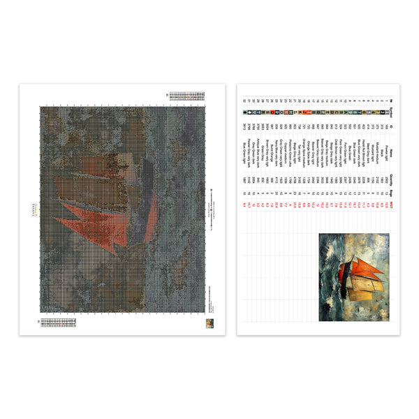 Über das Unruhige Meer - Diamond Painting - Groß