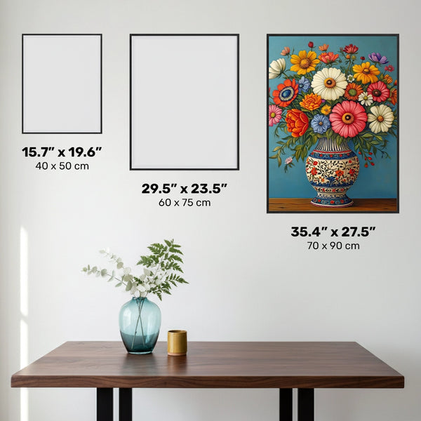 Composición de Jarrón Floral - Pintura de Diamante - Extra Grande