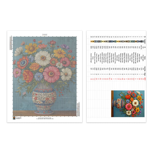 Floral Vase Composition - Diamond Painting