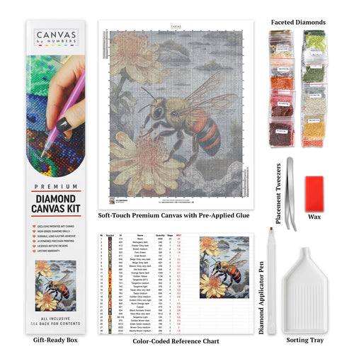 Honey Bee - Diamond Painting - Standard Size