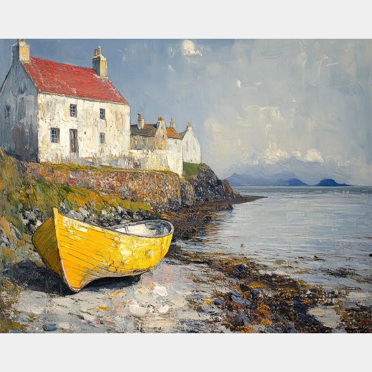 Rowboat by the Shore - Diamond Painting - Large