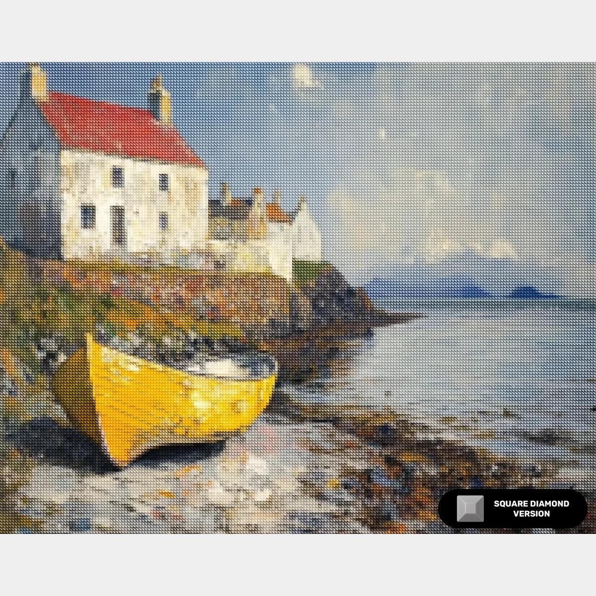 Rowboat by the Shore - Diamond Painting - Large