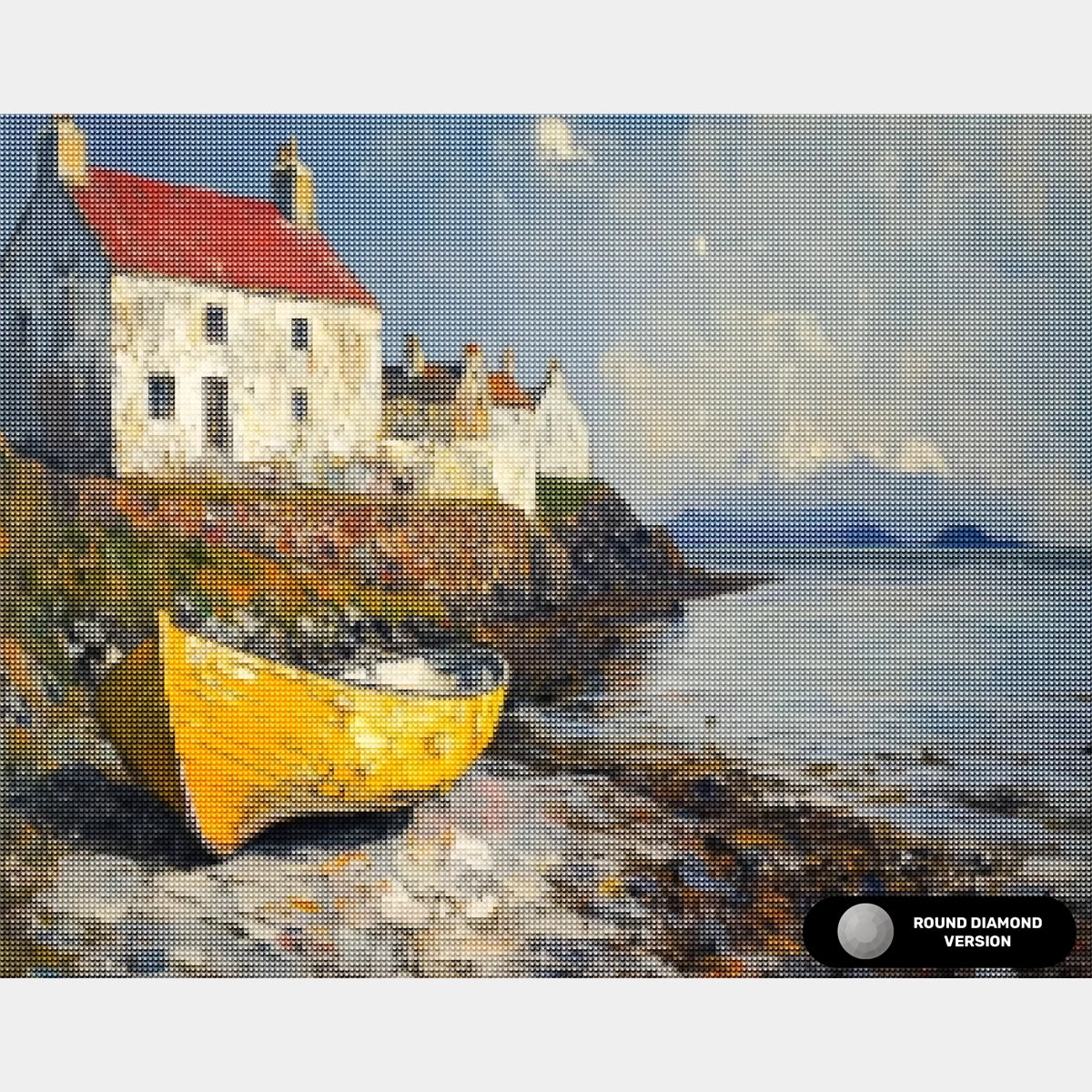 Rowboat by the Shore - Diamond Painting - Large