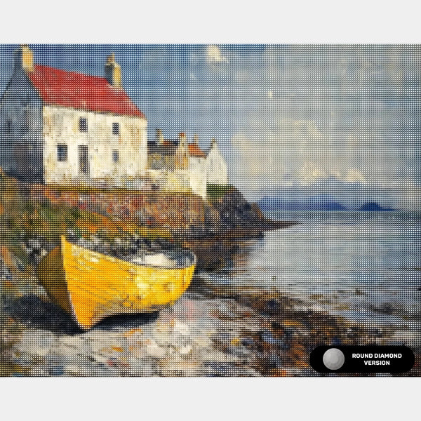 Rowboat by the Shore - Diamond Painting - Large