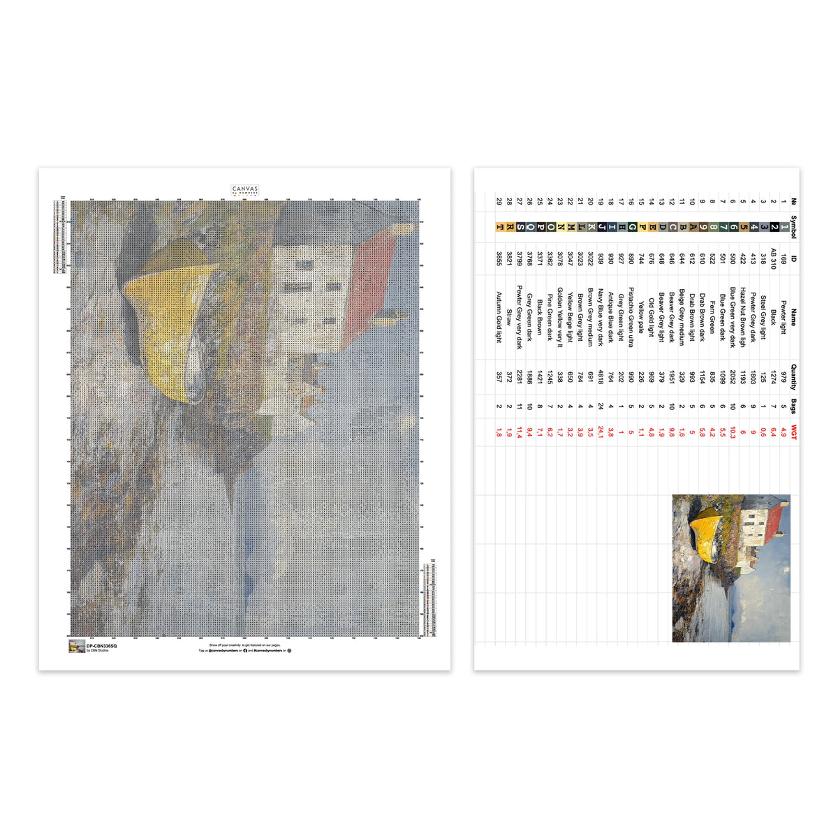 Rowboat by the Shore - Diamond Painting - Large