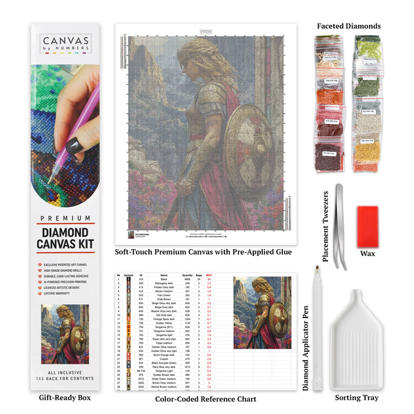 Composition de Vase Floral - Peinture Diamant - Très Grand