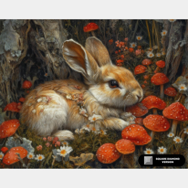 Woodland Rabbit - Diamond Painting - Large