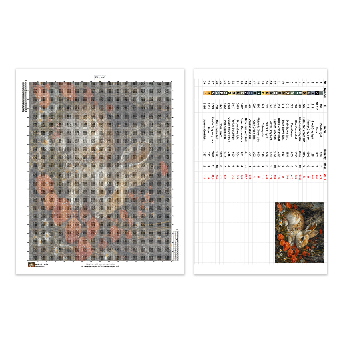 Woodland Rabbit - Diamond Painting - Large