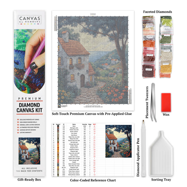 Blomsterkruka Komposition - Diamantmålning - X-Stor