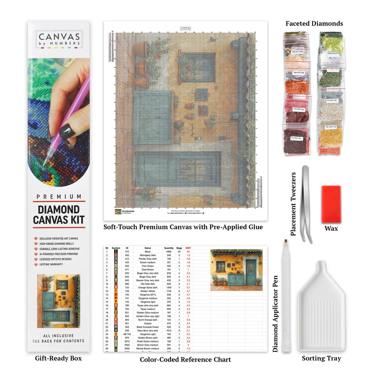 Blomsterkruka Komposition - Diamantmålning - X-Stor
