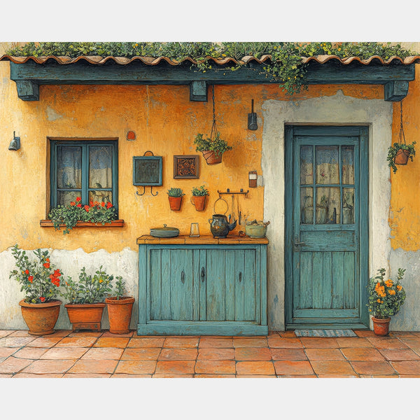 Blomsterkruka Komposition - Diamantmålning - X-Stor