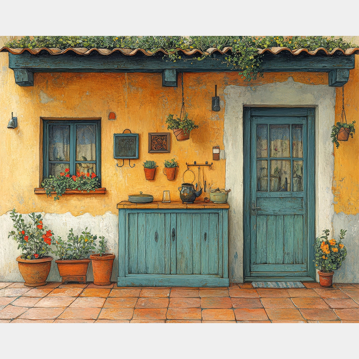 Blomsterkruka Komposition - Diamantmålning - X-Stor