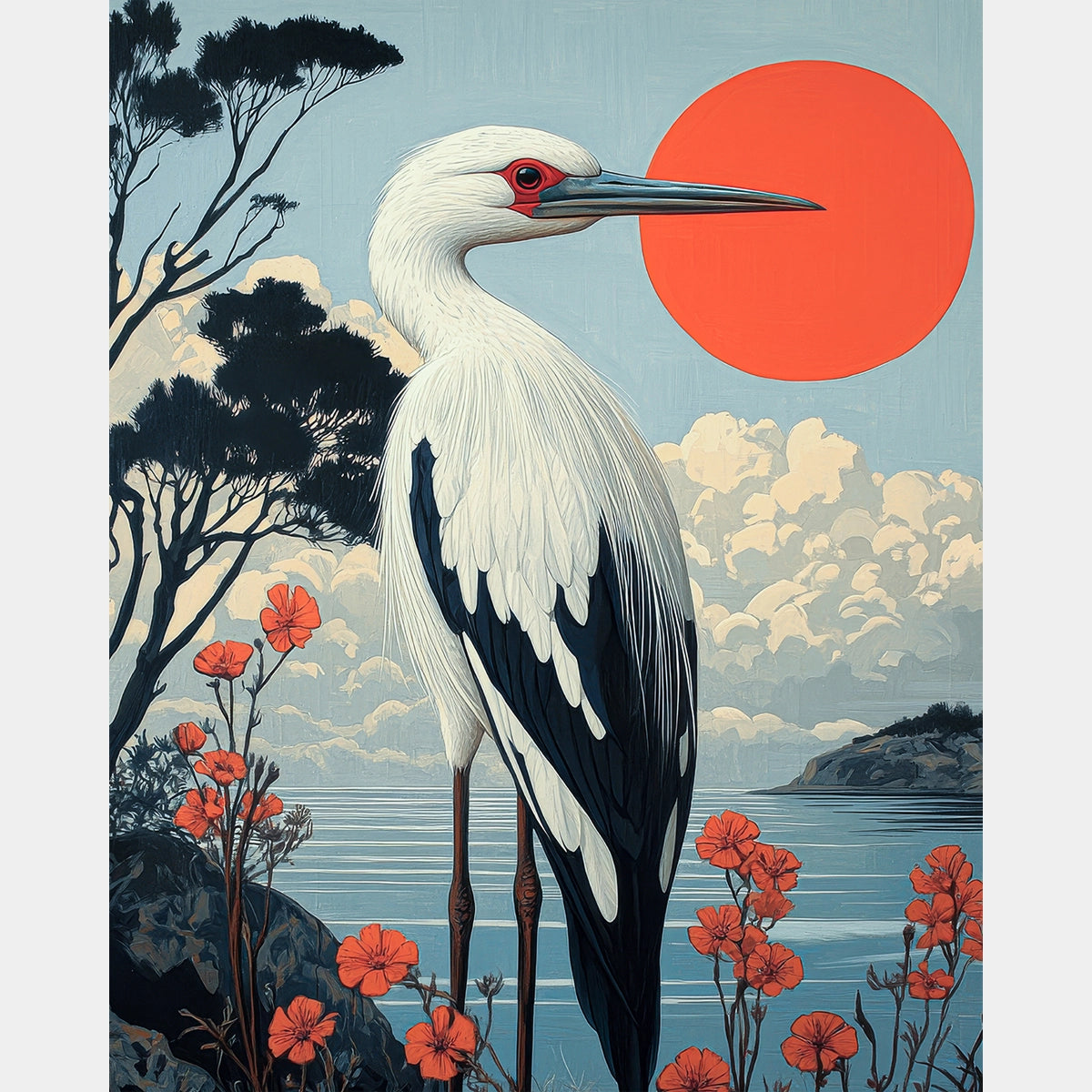 Stork in Stillness - Diamond Painting - X-Large
