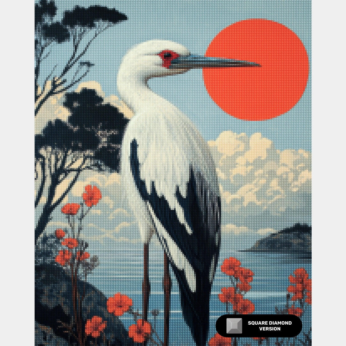 Stork in Stillness - Diamond Painting - X-Large