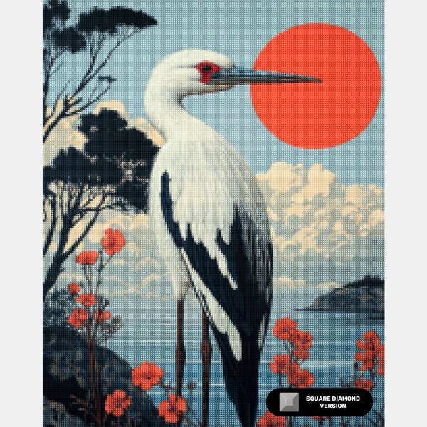 Stork in Stillness - Diamond Painting - X-Large