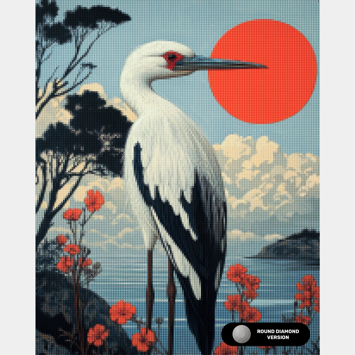 Stork in Stillness - Diamond Painting - X-Large