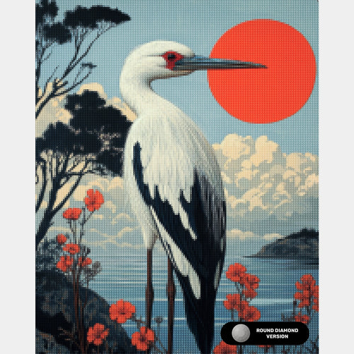 Stork in Stillness - Diamond Painting