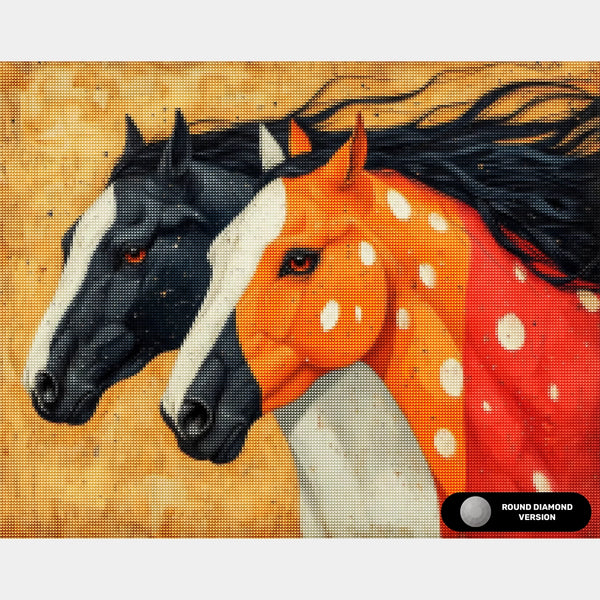 Ebony and Ember - Diamond Painting - Standard Size