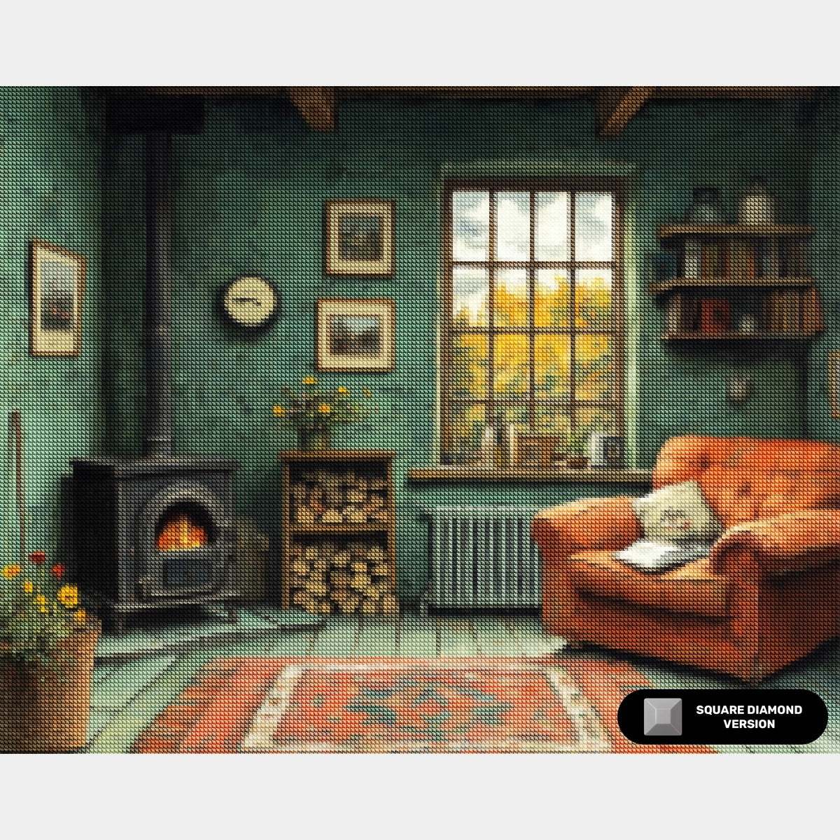 Blomsterkruka Komposition - Diamantmålning - X-Stor