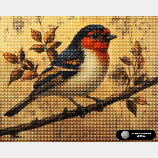 Golden Swallow - Diamond Painting - Standard Size