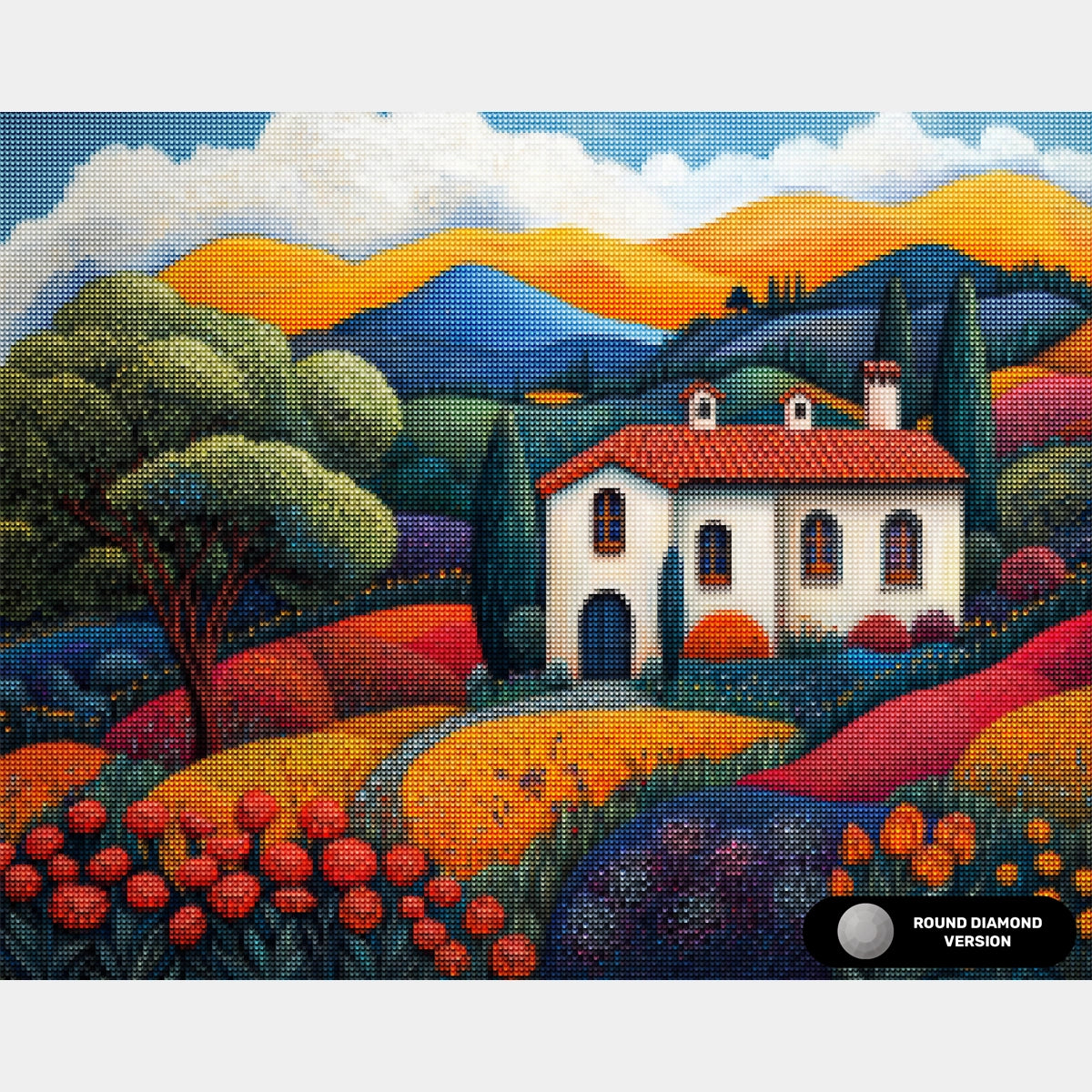 Composición de Jarrón Floral - Pintura de Diamante - Extra Grande