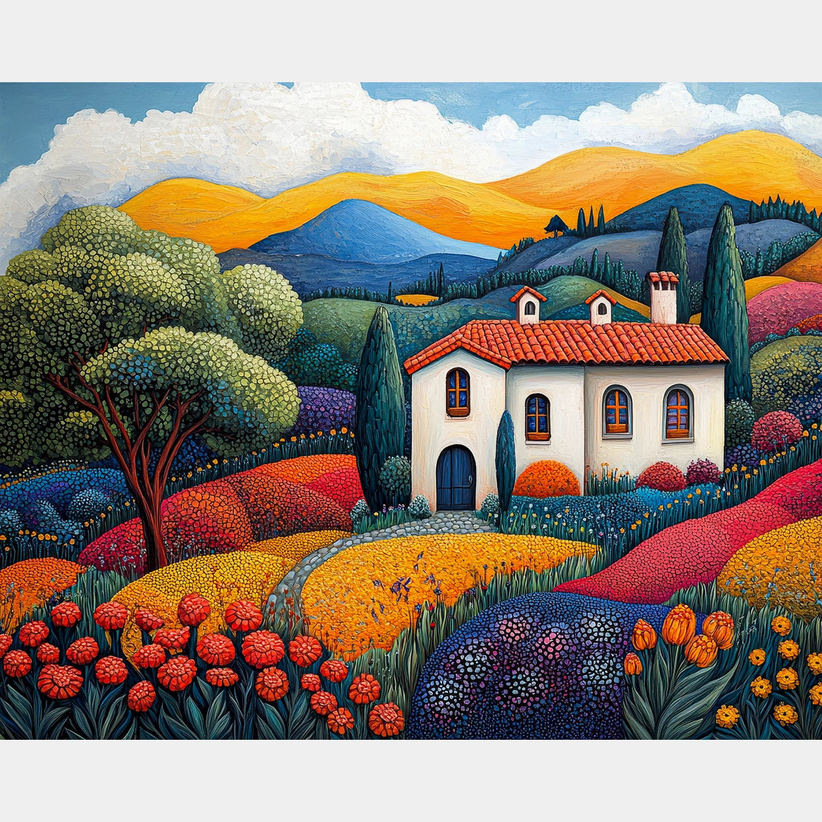 Composición de Jarrón Floral - Pintura de Diamante - Extra Grande