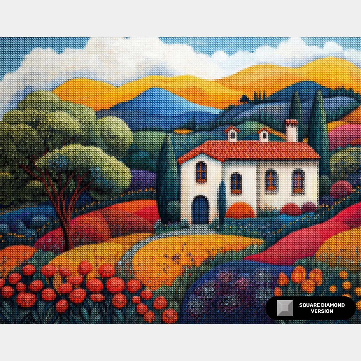 Composición de Jarrón Floral - Pintura de Diamante - Extra Grande