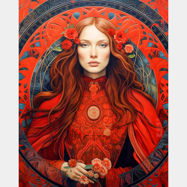 Scarlet Muse - Diamond Painting - X-Large