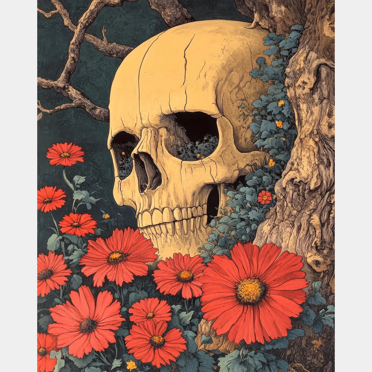 Composición de Jarrón Floral - Pintura de Diamante - Extra Grande