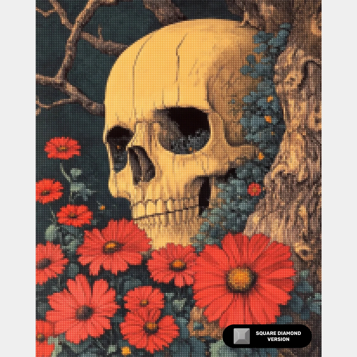 Composición de Jarrón Floral - Pintura de Diamante - Extra Grande