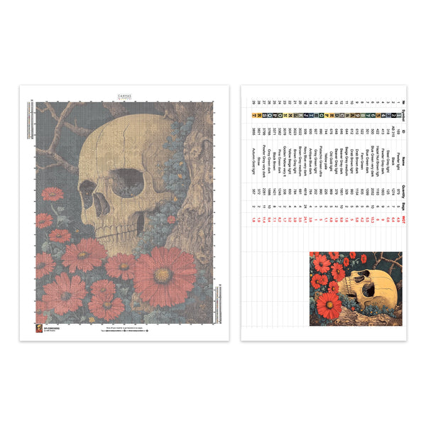 Composición de Jarrón Floral - Pintura de Diamante - Extra Grande