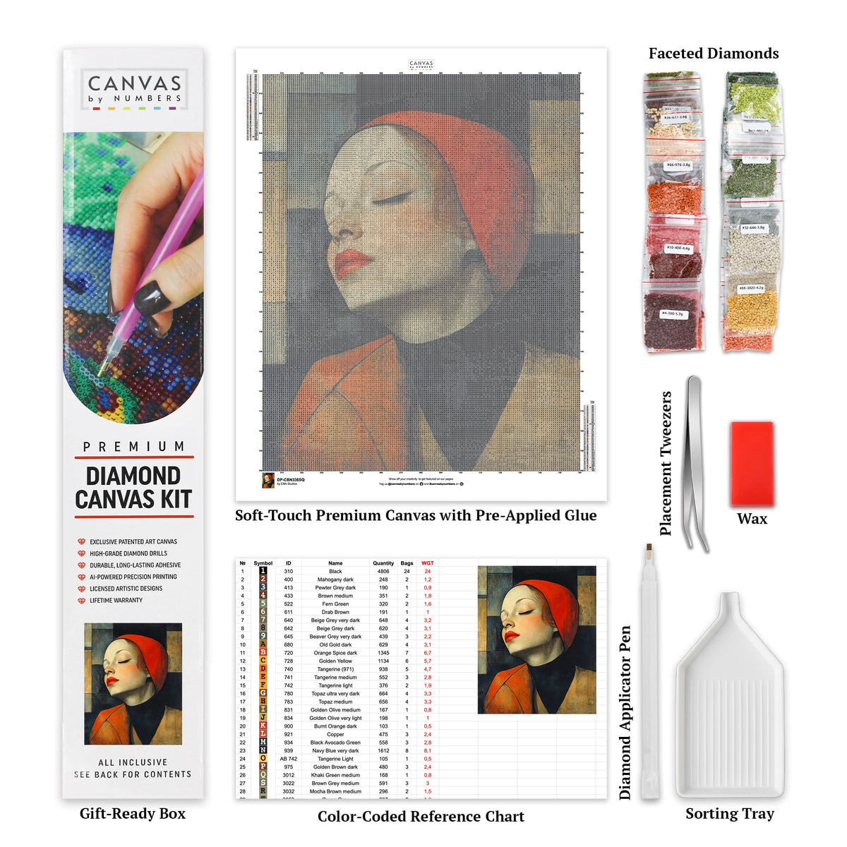 Blomsterkruka Komposition - Diamantmålning - X-Stor