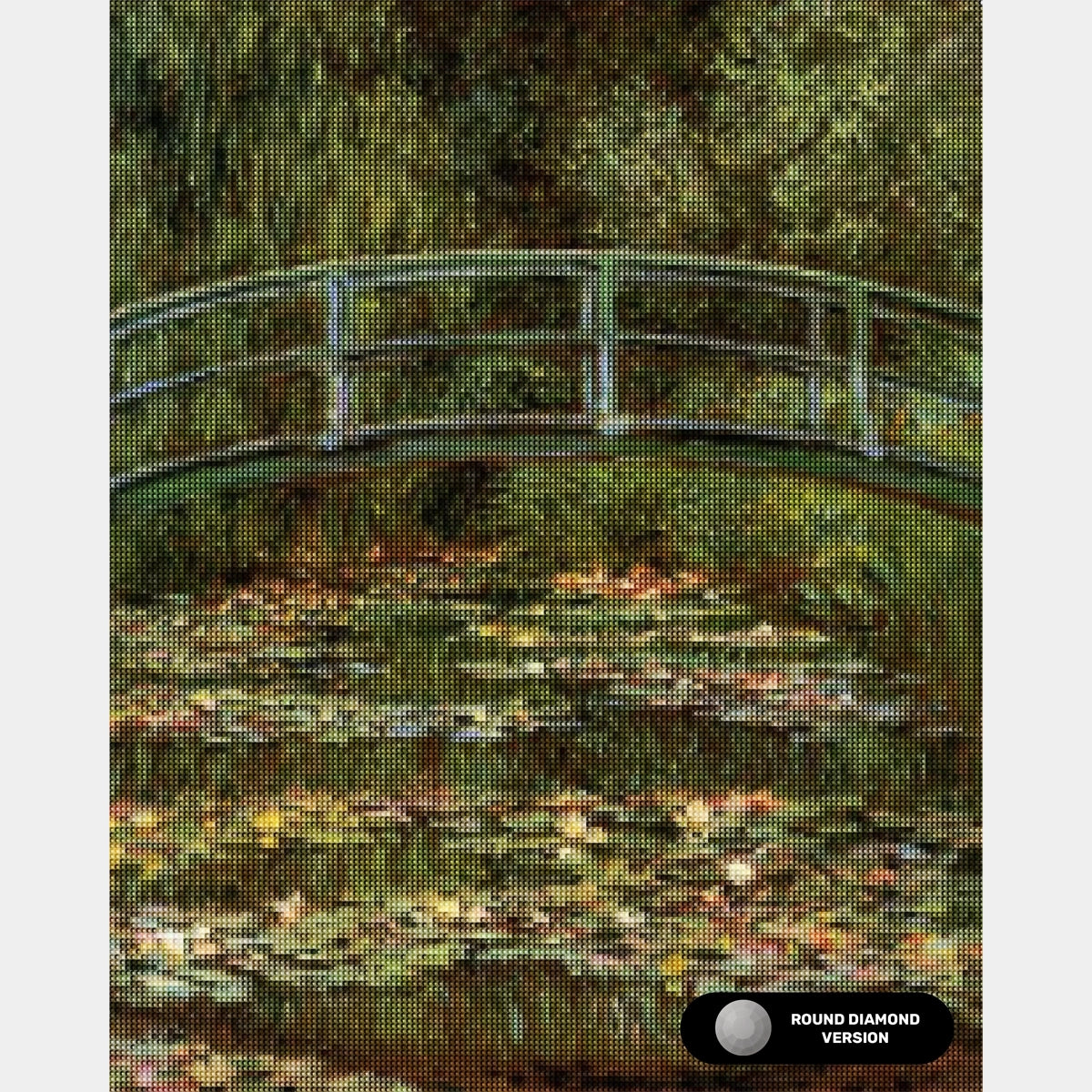 "Bridge over a Pond of Water Lilies - Diamond Painting - X-Large" in italiano è: "Ponte su uno Stagno di Ninfee - Diamond Painting - X-Large".