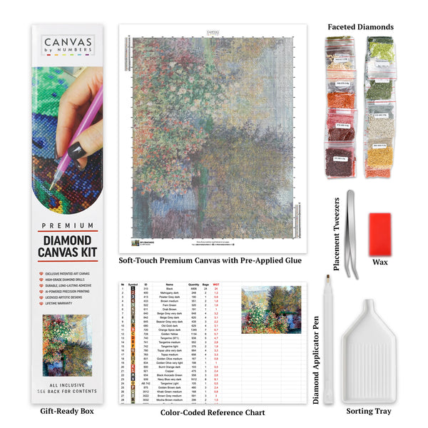 Composición de Jarrón Floral - Pintura de Diamante - Extra Grande