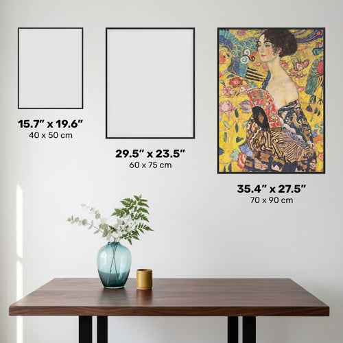 Dame avec éventail - Diamond Painting - Très grand format