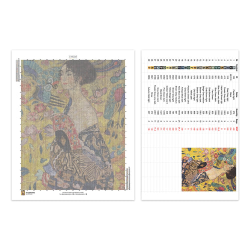 Dame avec éventail - Diamond Painting - Très grand format
