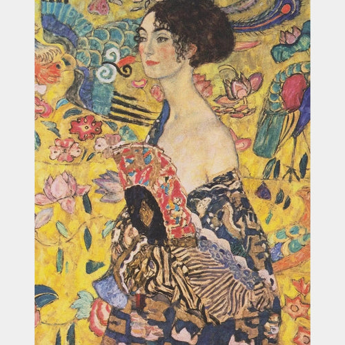 Dame avec éventail - Diamond Painting - Très grand format