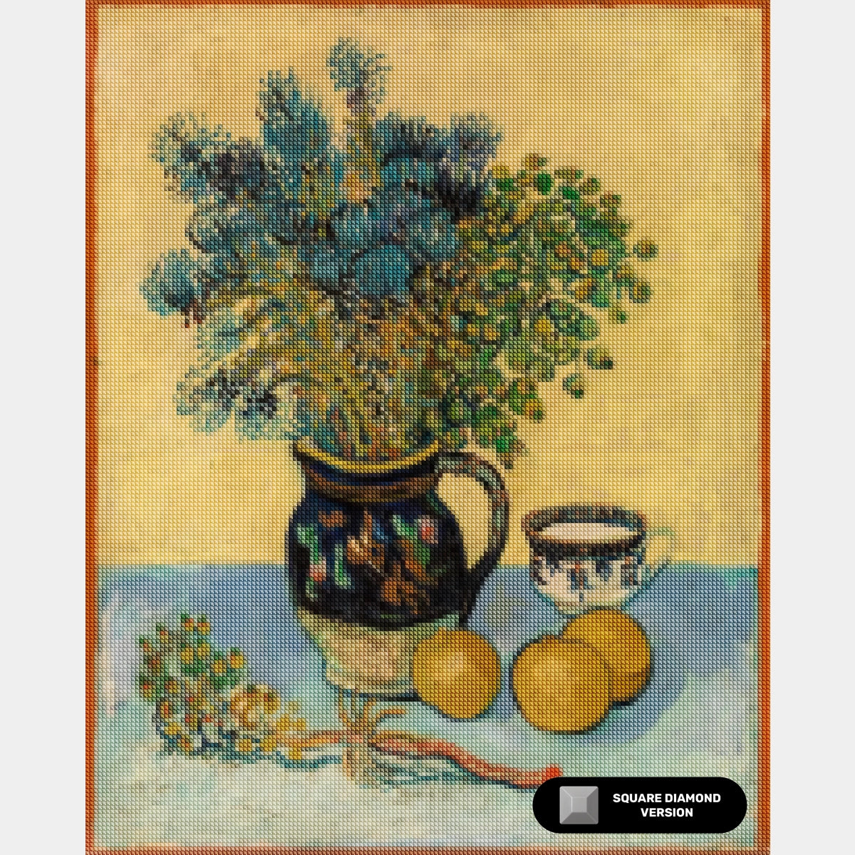 Composición de Jarrón Floral - Pintura de Diamante - Extra Grande