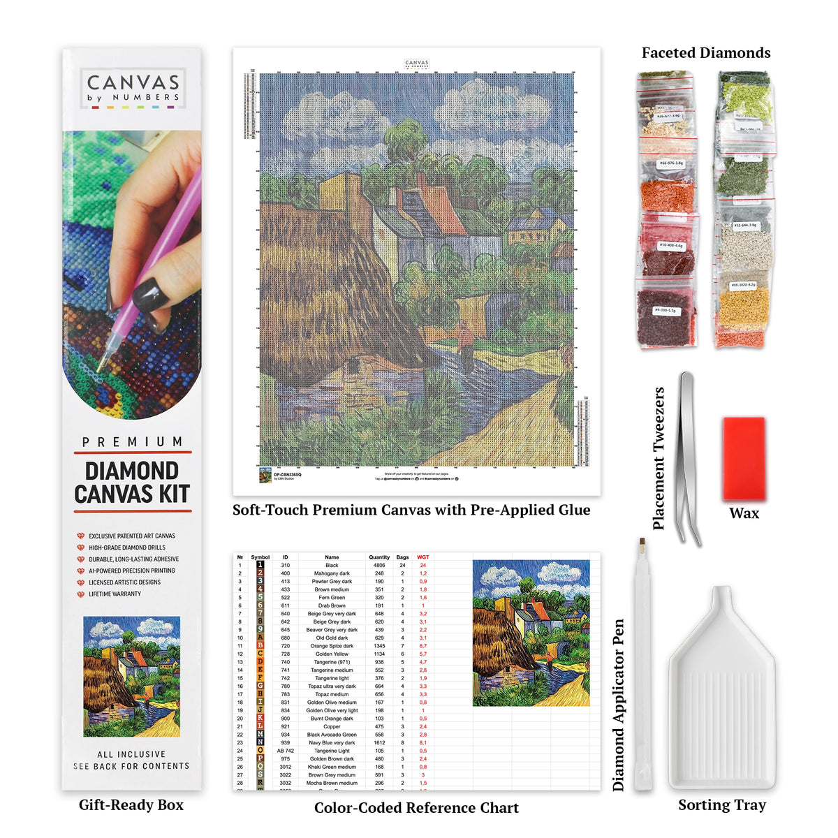 Houses in Auvers - Diamond Painting - Large