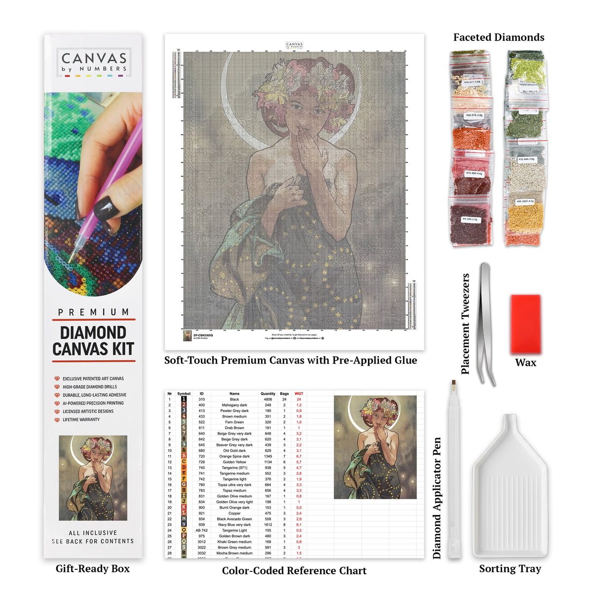 Composizione di Vasi Floreali - Pittura con Diamanti - X-Large