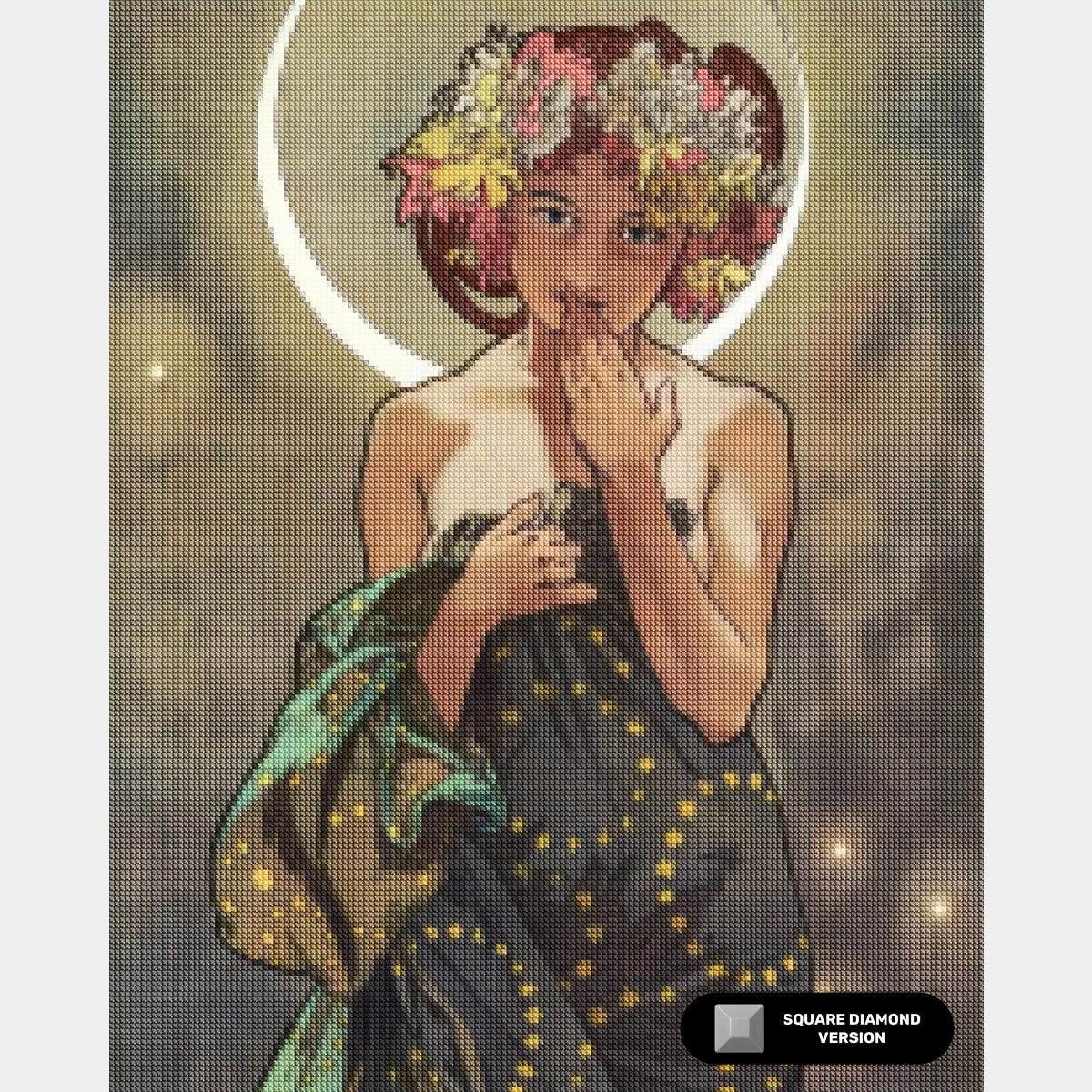 Composizione di Vasi Floreali - Pittura con Diamanti - X-Large