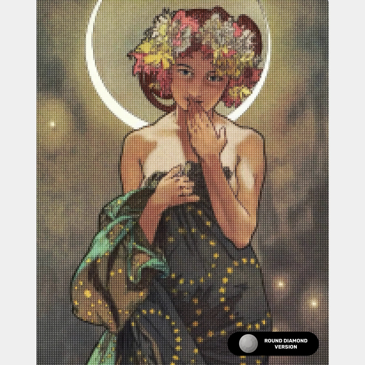 Composizione di Vasi Floreali - Pittura con Diamanti - X-Large