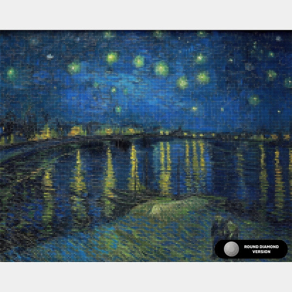 Sternennacht über der Rhône - Diamantmalerei - Groß